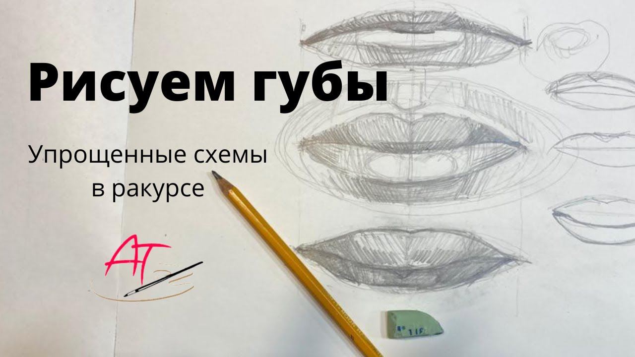 Рисуем губы. Схема построения губ в разных ракурсах смотреть онлайн