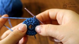 7. Как вязать соединительный столбик, круговое вязания. Уроки вязания крючком