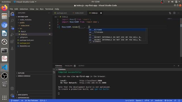 React JS Tutorial for beginners | 03 - Hello World in React смотреть онлайн