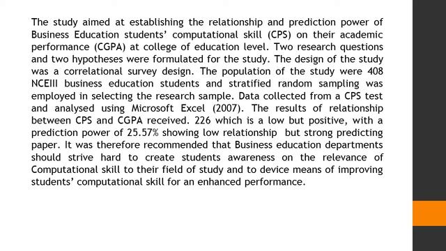 Relationship between NCE III Business Education Students Computational Skill and their Cumulative G смотреть онлайн