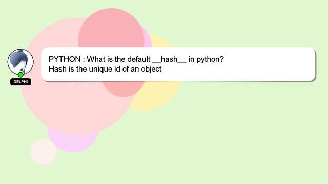 PYTHON : What is the default __hash__ in python? смотреть онлайн