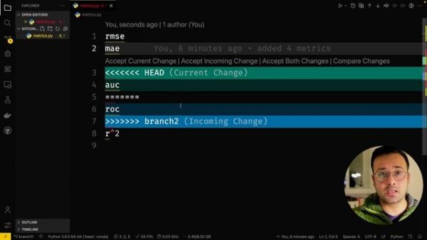 Resolve Git Conflicts in VSCODE and Pycharm