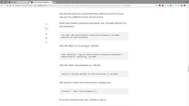 Yarn workspace with React and React Native смотреть онлайн