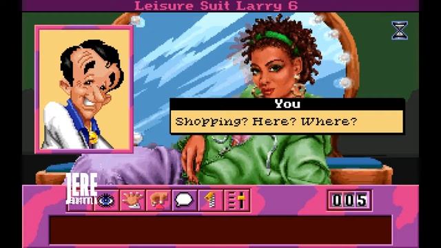 Larry meet Shablee for the first time: Leisure Suit Larry 6: Shape Up or Slip Out! смотреть онлайн