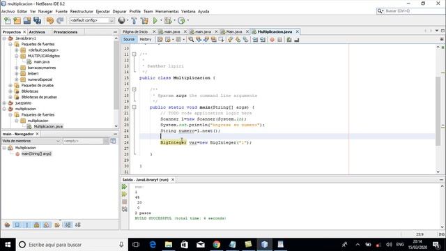BigInteger En java MUltiplicacion de los digitos de un numero grande смотреть онлайн