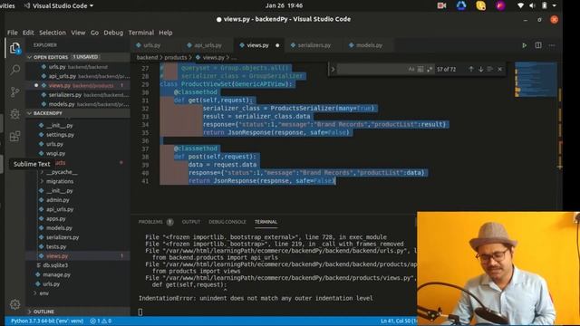 IndentationError: unindent does not match any outer indentation level in python Django in English смотреть онлайн