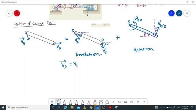 Velocity and Angular Velocity of Connected Rod (Vector Triangle and Instantaneous Centre Method) смотреть онлайн