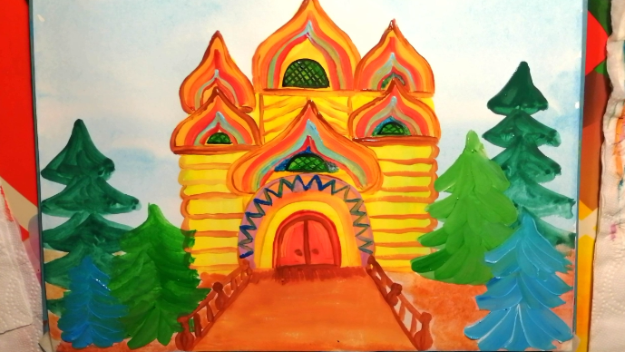 Как нарисовать теремок смотреть онлайн