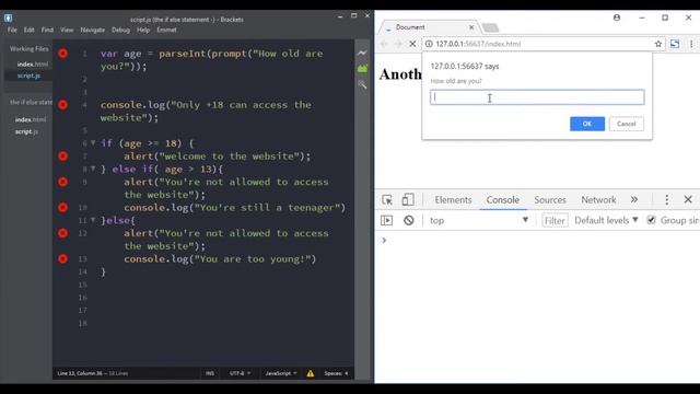 The if else statement in JavaScript смотреть онлайн