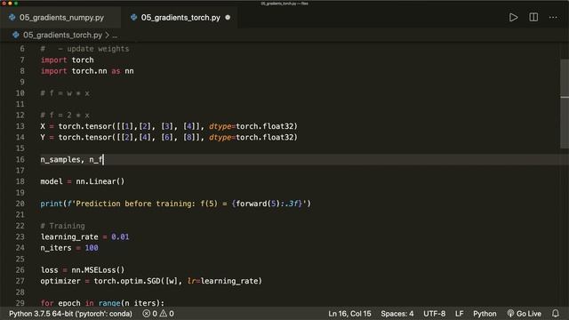 PyTorch Tutorial 06 - Training Pipeline: Model, Loss, and Optimizer смотреть онлайн