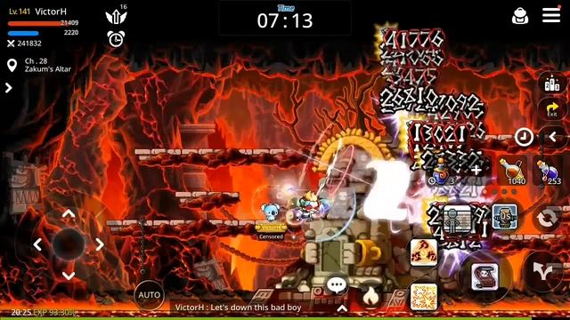 MapleStory M Hard Zakum Solo with passive Hyperskill Night Lord (1.5x speed run) смотреть онлайн