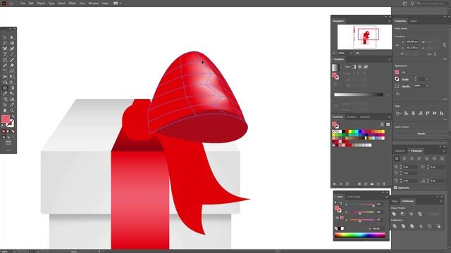 КАК НАРИСОВАТЬ ПОДАРОЧНУЮ КОРОБКУ С КРАСНЫМ БАНТОМ. УРОК В ADOBE ILLUSTRATOR (ИЛЛЮСТРАТОРЕ). смотреть онлайн