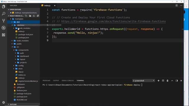 React, Redux & Firebase App Tutorial #34 - A Simple Cloud Function смотреть онлайн