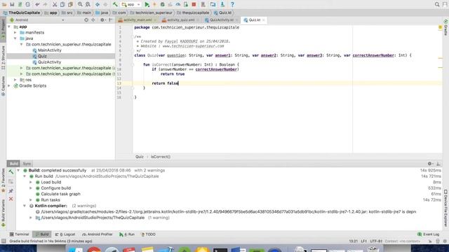Créer une application de Quiz sur Android avec Kotlin смотреть онлайн