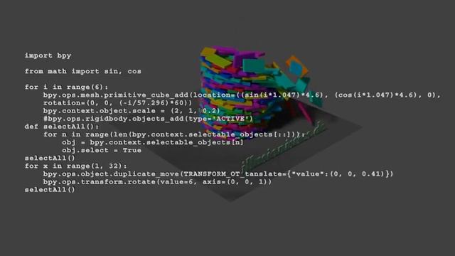 Blender 2.74 -learning to use Python for creating and arranging larger counts of geometry смотреть онлайн