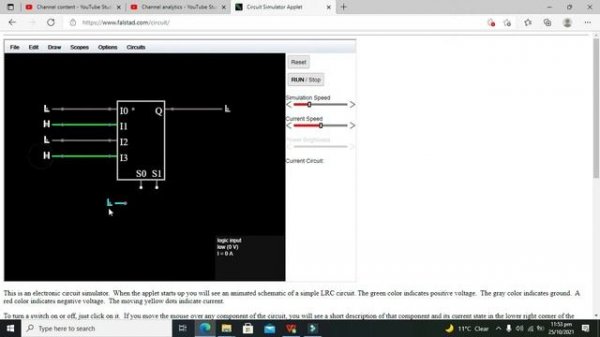 how to use 4 to 1 mux in falstad online simulator | 4 to 1 multiplexer in falstad online simulator