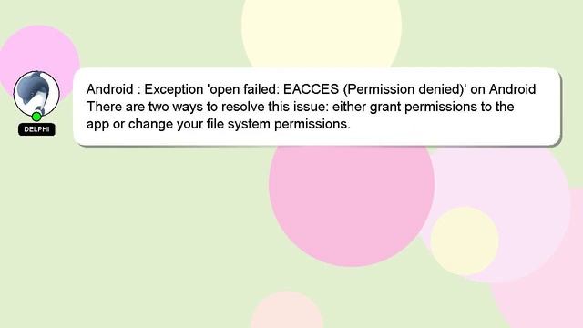 Android : Exception 'open failed: EACCES (Permission denied)' on Android смотреть онлайн