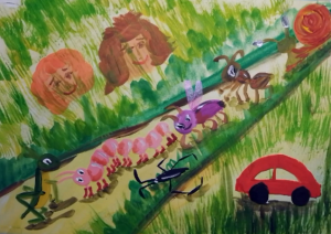 Как нарисовать сказку "Про кузнечика Никитку и улитку Маргаритку"