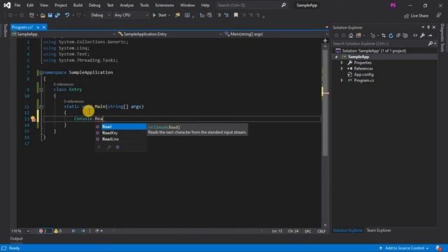 Create Console Application | C# Tutorial | .NET Framework смотреть онлайн