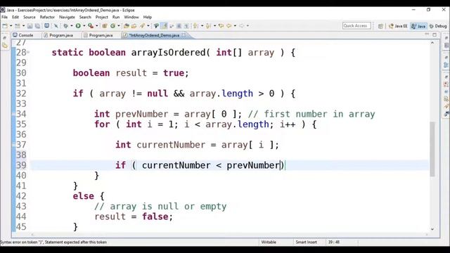 is integer array sorted in java смотреть онлайн