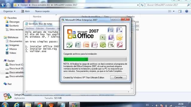 #23. ¿Cómo Instalar Office 2007 en tu PC con Windows XP o 7? (2017). Parte I. смотреть онлайн