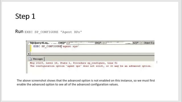 SQL Server Agent XPs Disabled смотреть онлайн