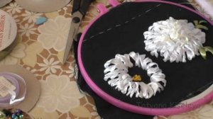 Вышивка лентами Махровая астра /Embroidery tapes Terry aster