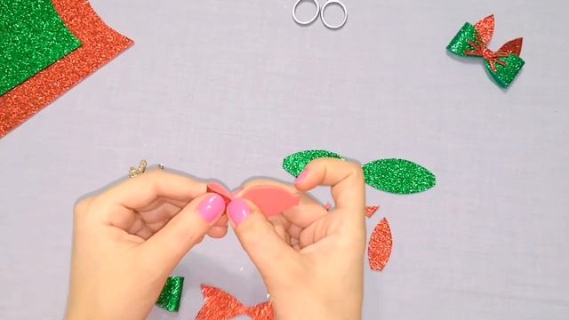 Новогодние бантики из фоамирана/DIY