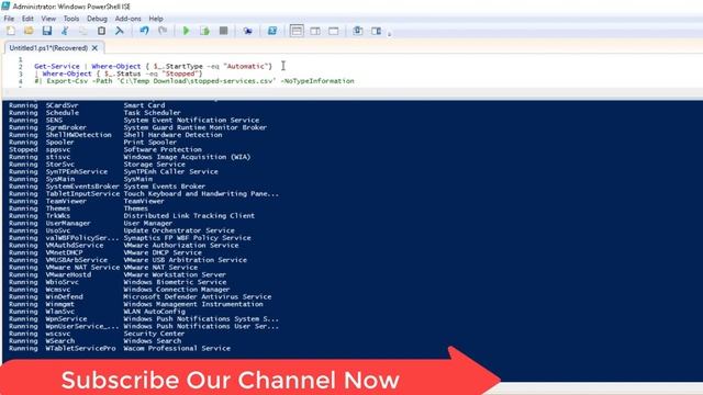 Powershell Get Service Multiple Computers Get-stopped Services From A Server Top Video смотреть онлайн