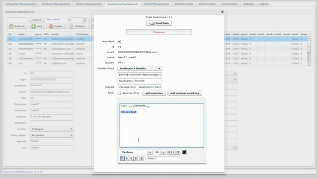 Virtuemart DataManager - Mass emailing смотреть онлайн