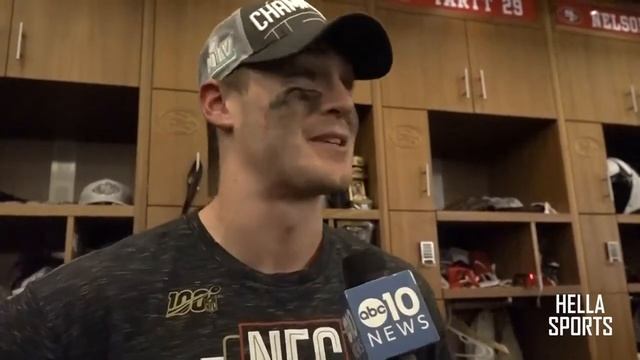 San Francisco 49ers celebrate NFC Championship | Ross Dwelley смотреть онлайн