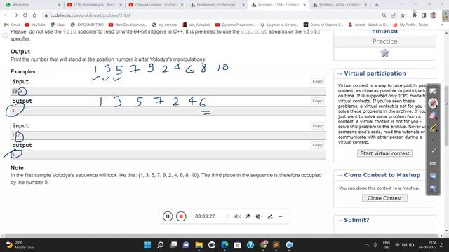 Codeforces || 318A. Even Odds || complete solution смотреть онлайн