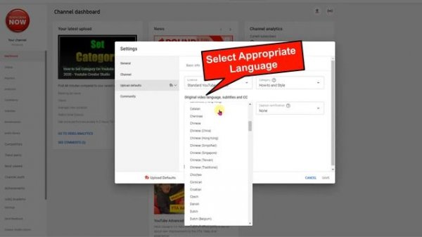 ? How to change Youtube Channel Language in Youtube Studio