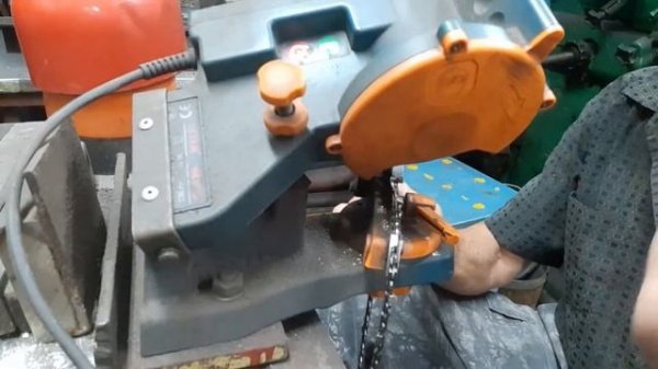 Заточка цепи для пилы на станке