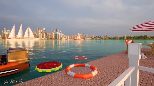 🌿 Seaside Maldives Ambience: Summer Jazz Coffee, Smooth Jazz | Ocean Waves & Nature Sounds 🌊 смотреть онлайн