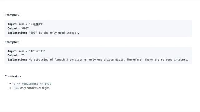 Largest 3-Same-Digit Number in String - LeetCode 2264 - Java Solution смотреть онлайн