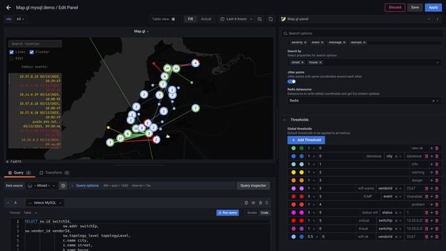 Observing Zabbix events on geomap live with Map.gl Grafana plugin смотреть онлайн