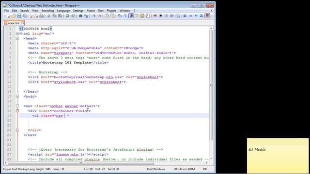 Bootstrap Tutorial for Beginners - 18 - Navigation bar смотреть онлайн