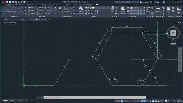 AUTOCAD 2D || RELATIVE POLAR CO-ORDINATE SYSTEM смотреть онлайн