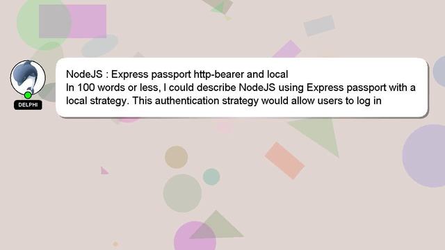NodeJS : Express passport http-bearer and local смотреть онлайн