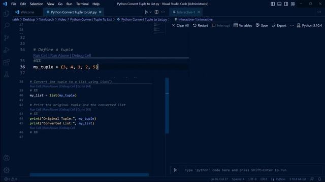 Different ways to convert python tuple to list | Convert Python tuple to list смотреть онлайн