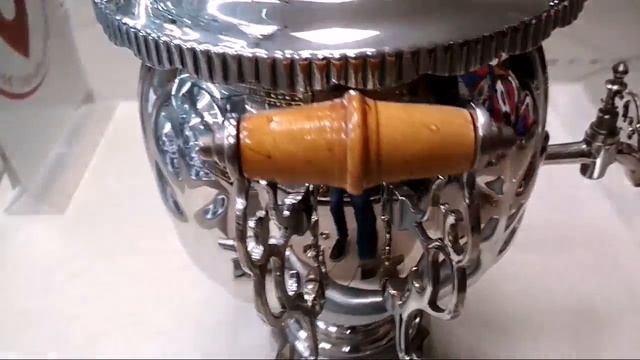 Комбинированный самовар 4,5 литра никелированный шар Самовары.ком(samovary.com)