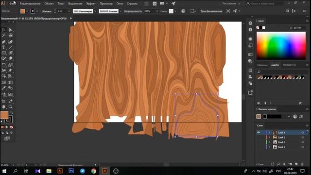 Эффект текстуры дерева и освещения в Adobe Illustrator