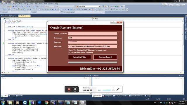 How to backup (export) and restore (import) Oracle database DMP file in VB.NET смотреть онлайн