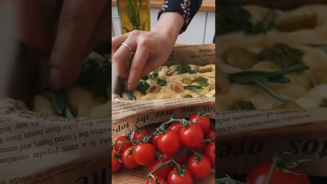 ?Фокачча с пармезаном, оливками и розмарином! Для этого рецепта используйте дрожжевое тесто! #вкус смотреть онлайн