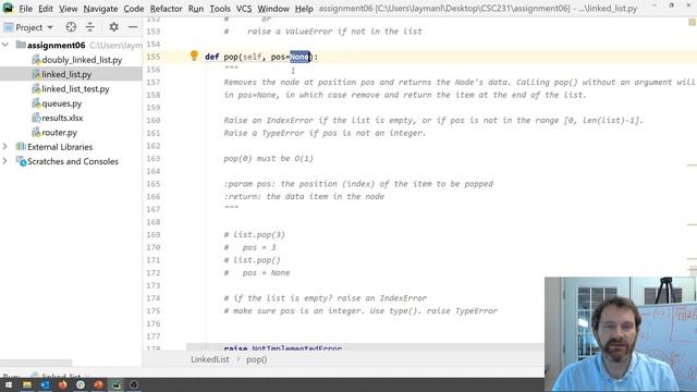 LinkedList.pop(index) смотреть онлайн