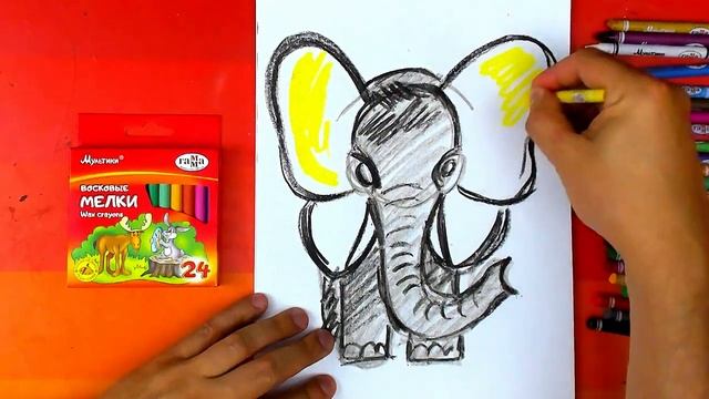 СЛОН - БАБОЧКА - уроки рисования поэтапно смотреть онлайн