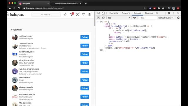 Instagram follow Bot using Javascript | Bulk follow on IG | Automation with JS | | The Indian Dev смотреть онлайн