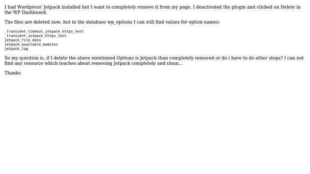 Wordpress: How to remove Wordpress' Jetpack plugin completely? смотреть онлайн