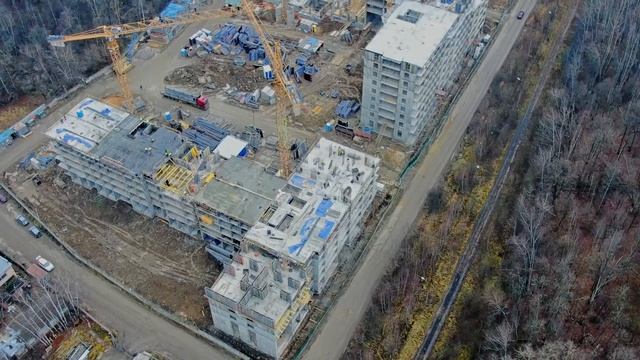 ЖК "Светлый мир "Сказочный лес...": аэросъемка, ноябрь, 2020 смотреть онлайн